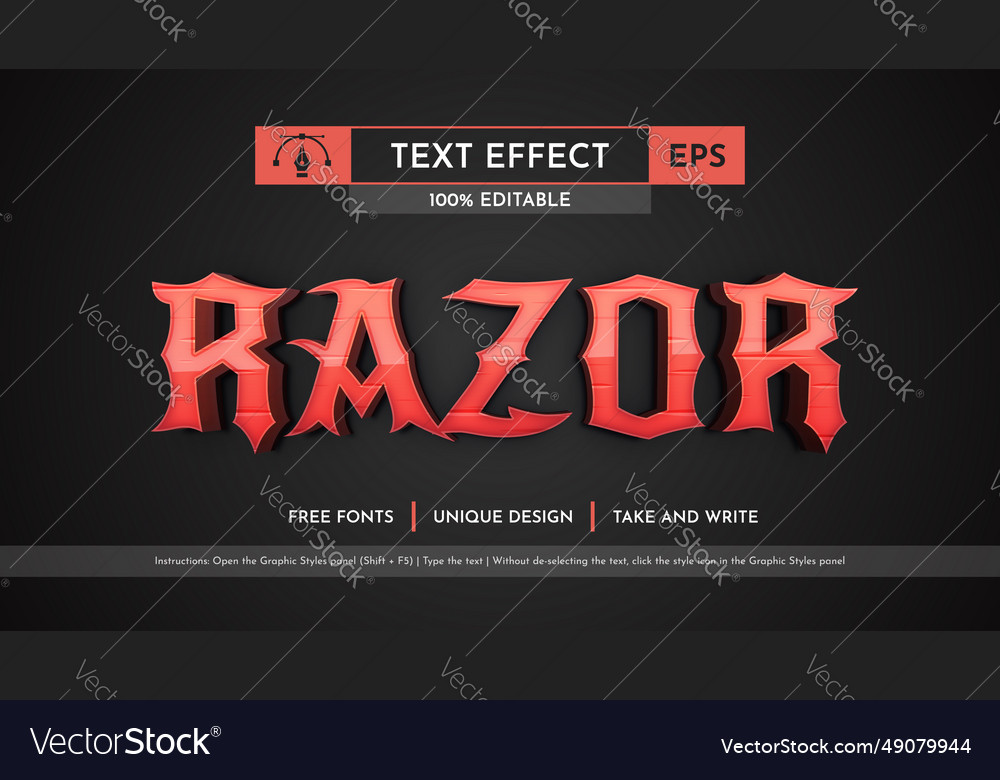 Blade - editable text effect font style vector image Blade - editable text effect font style