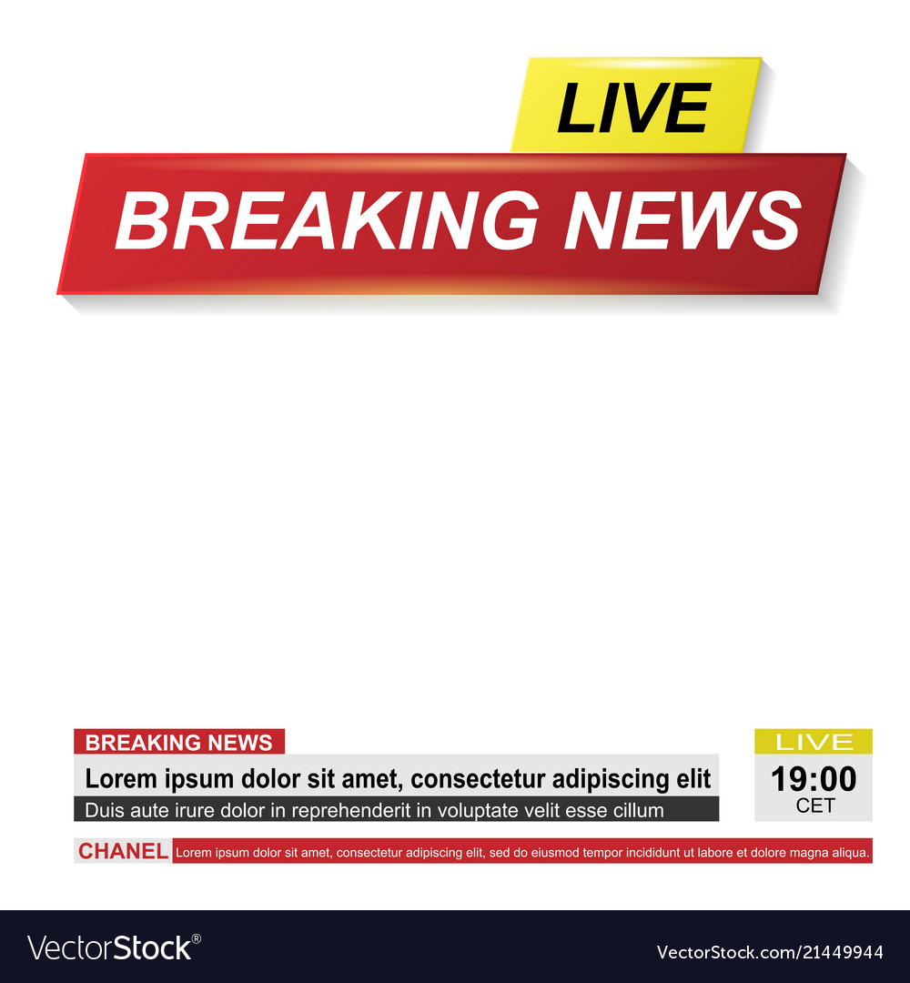 Breaking News White Background Royalty Free Vector Image