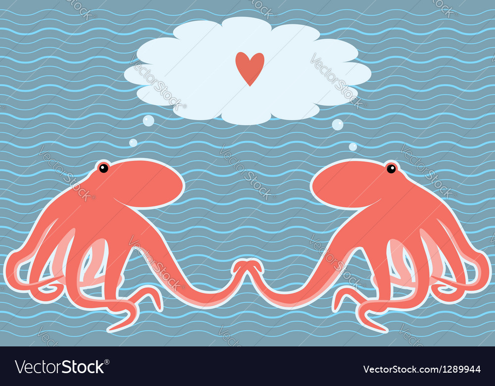 Card with two octopuses