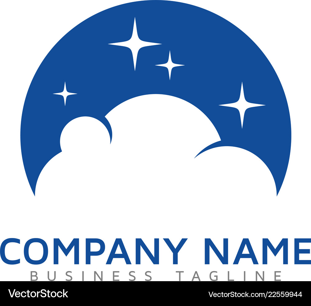 Celestial Cloud Logo Royalty Free Vector Image