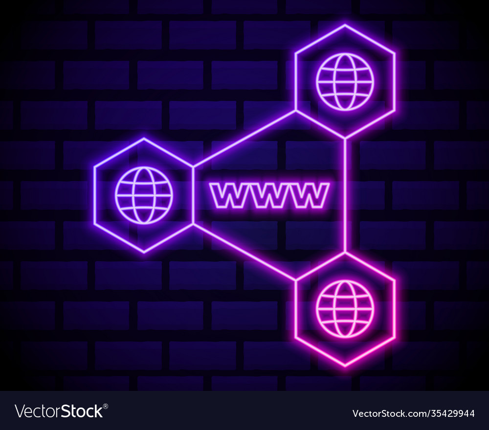 Connectd globe neon icon elements navigation