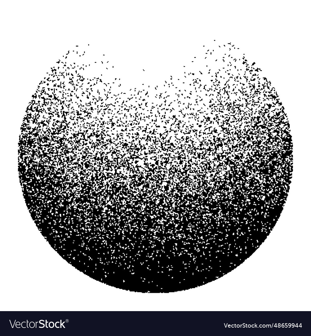 Dotwork noise gradient circle sand grain effect Vector Image