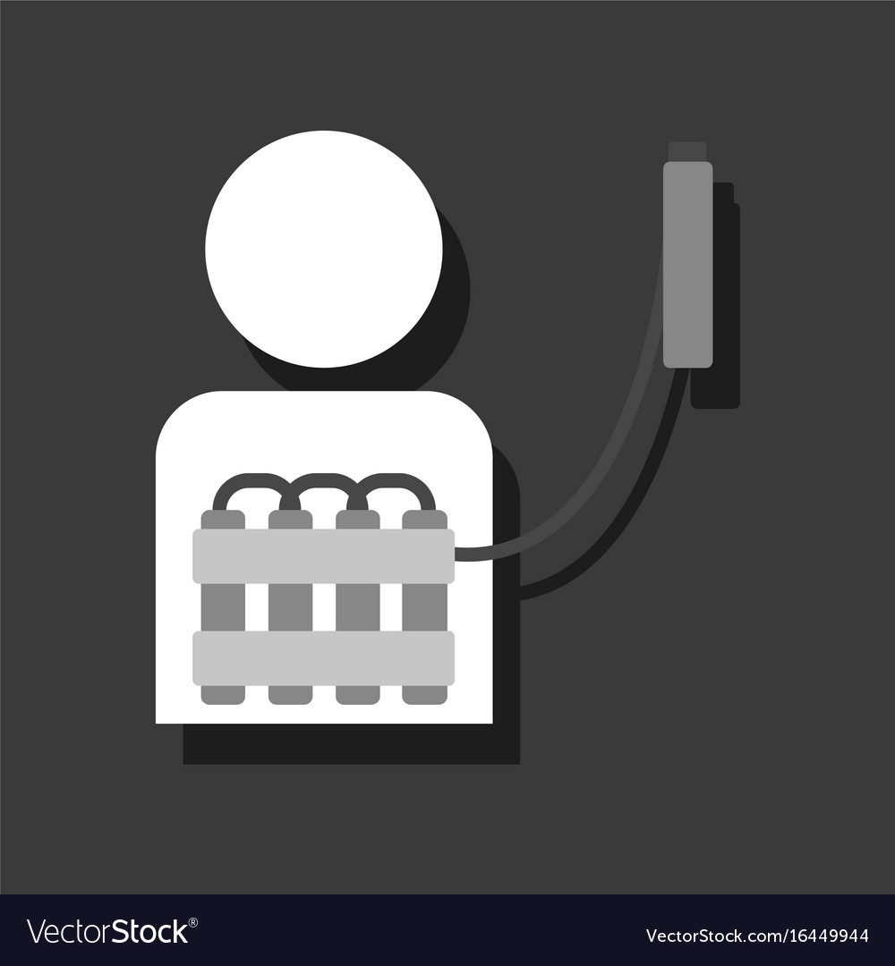 Flat icon design collection man with bomb