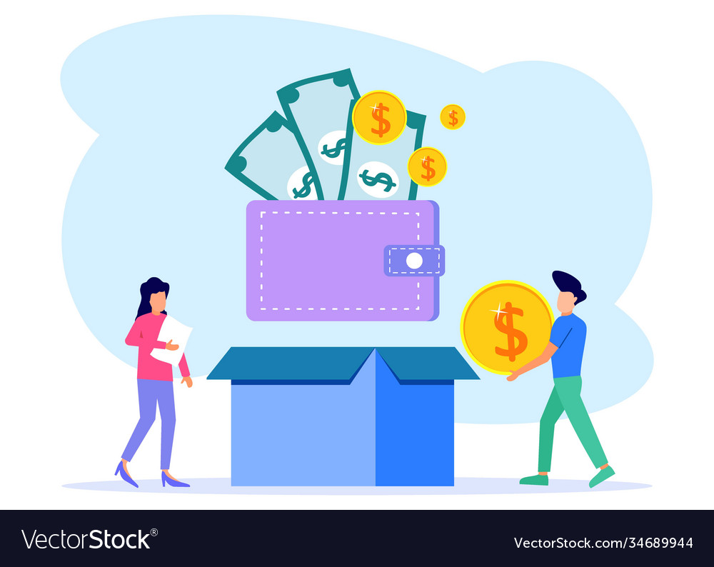 Graphic cartoon character business income vector image Graphic cartoon character business income