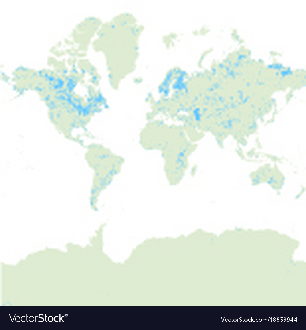 Highly detailed lakes silhouette world map eps 10 Vector Image