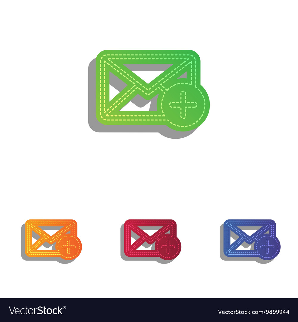 Mail sign with add mark colorful