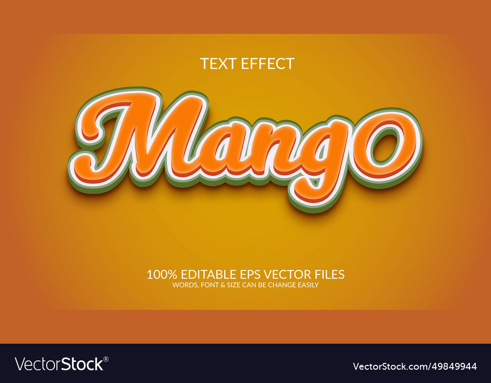 Mango eps 3d text effect