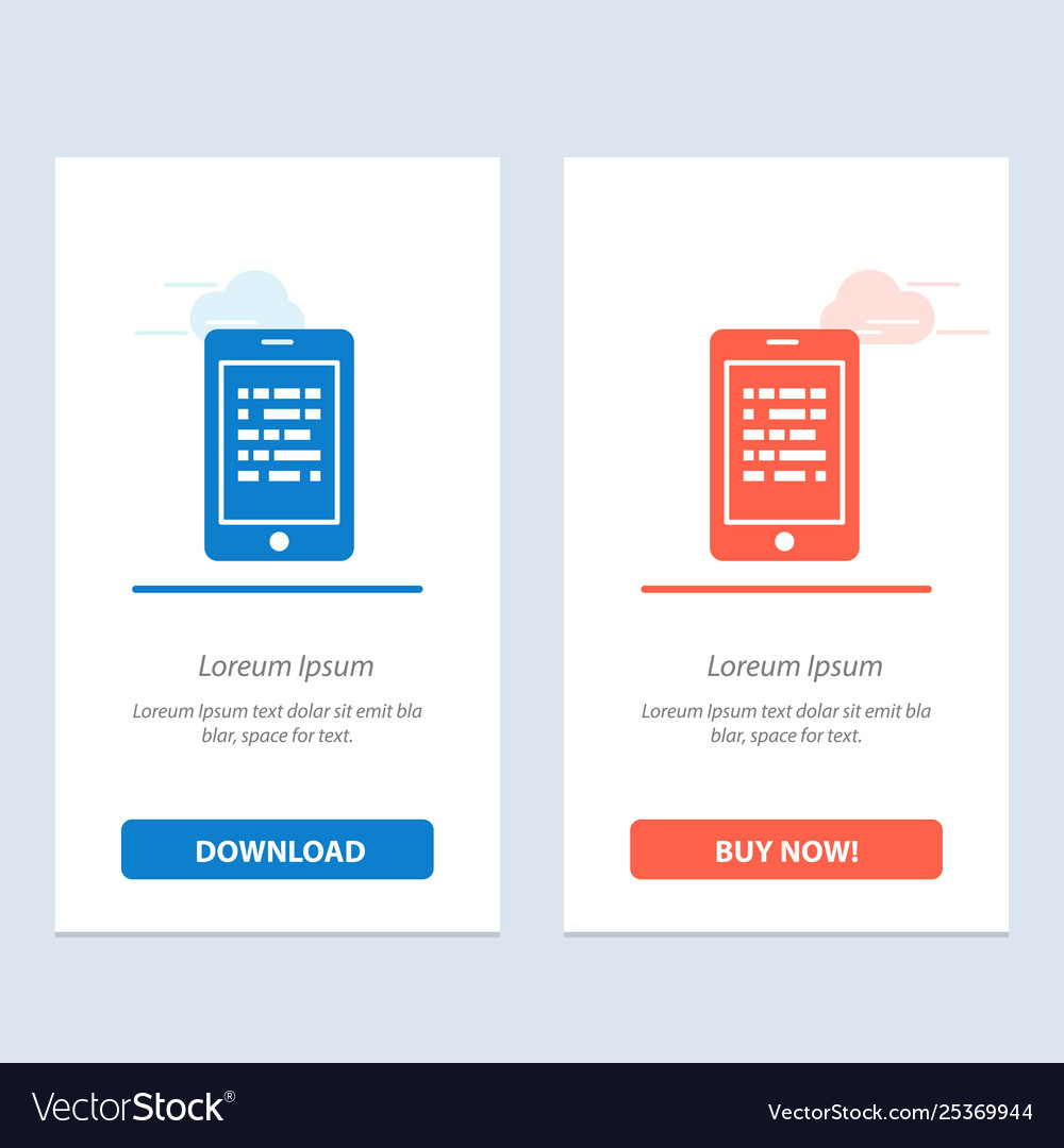 Mobile read data secure e learning blue and red vector image Mobile read data secure e learning blue and red
