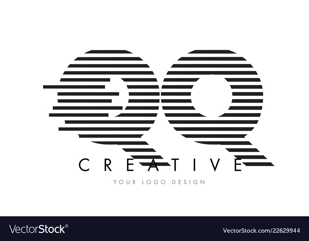 Qq q Zebra Buchstaben Logo Design mit schwarz