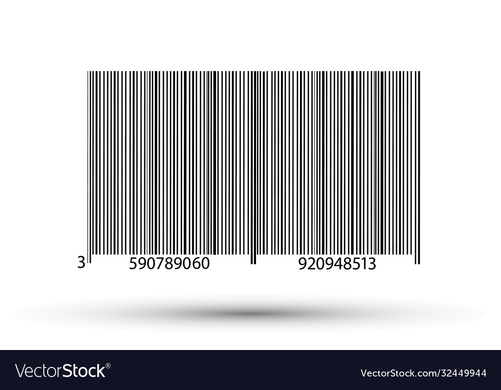 Realistic bar code icon a modern simple flat