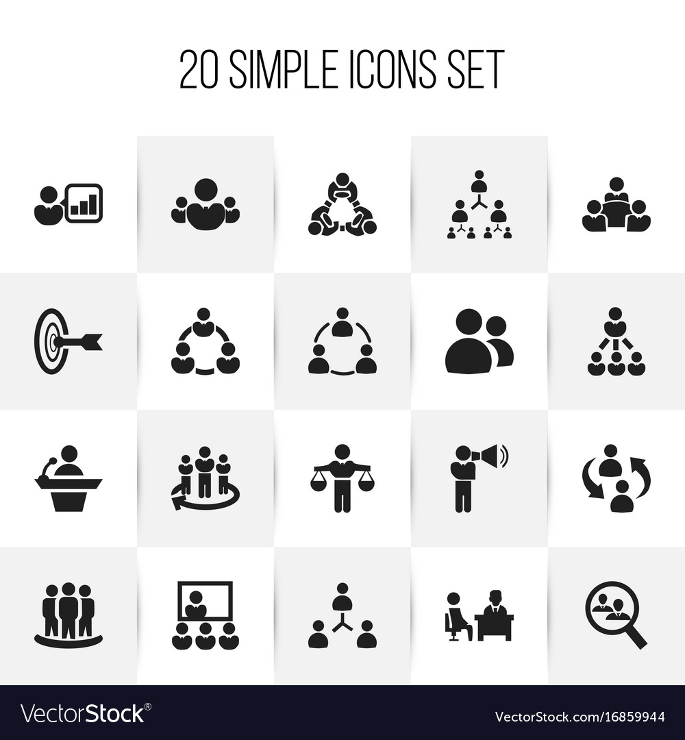 Set of 20 editable community icons includes