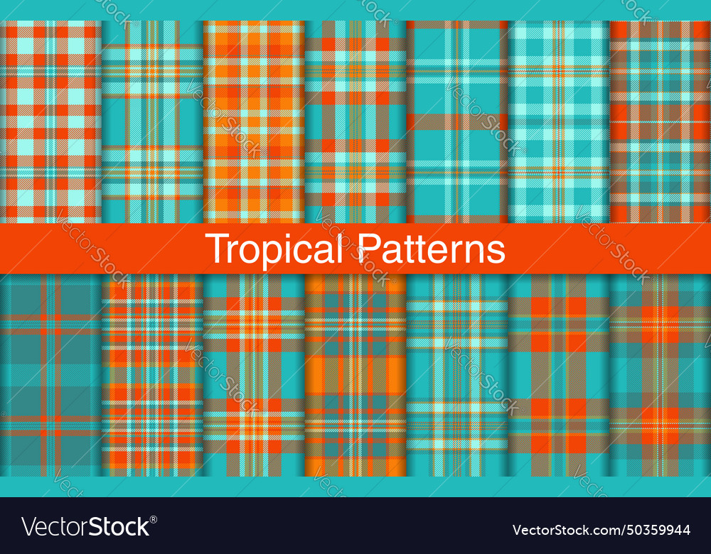 Tropical plaid bundles textile design checkered