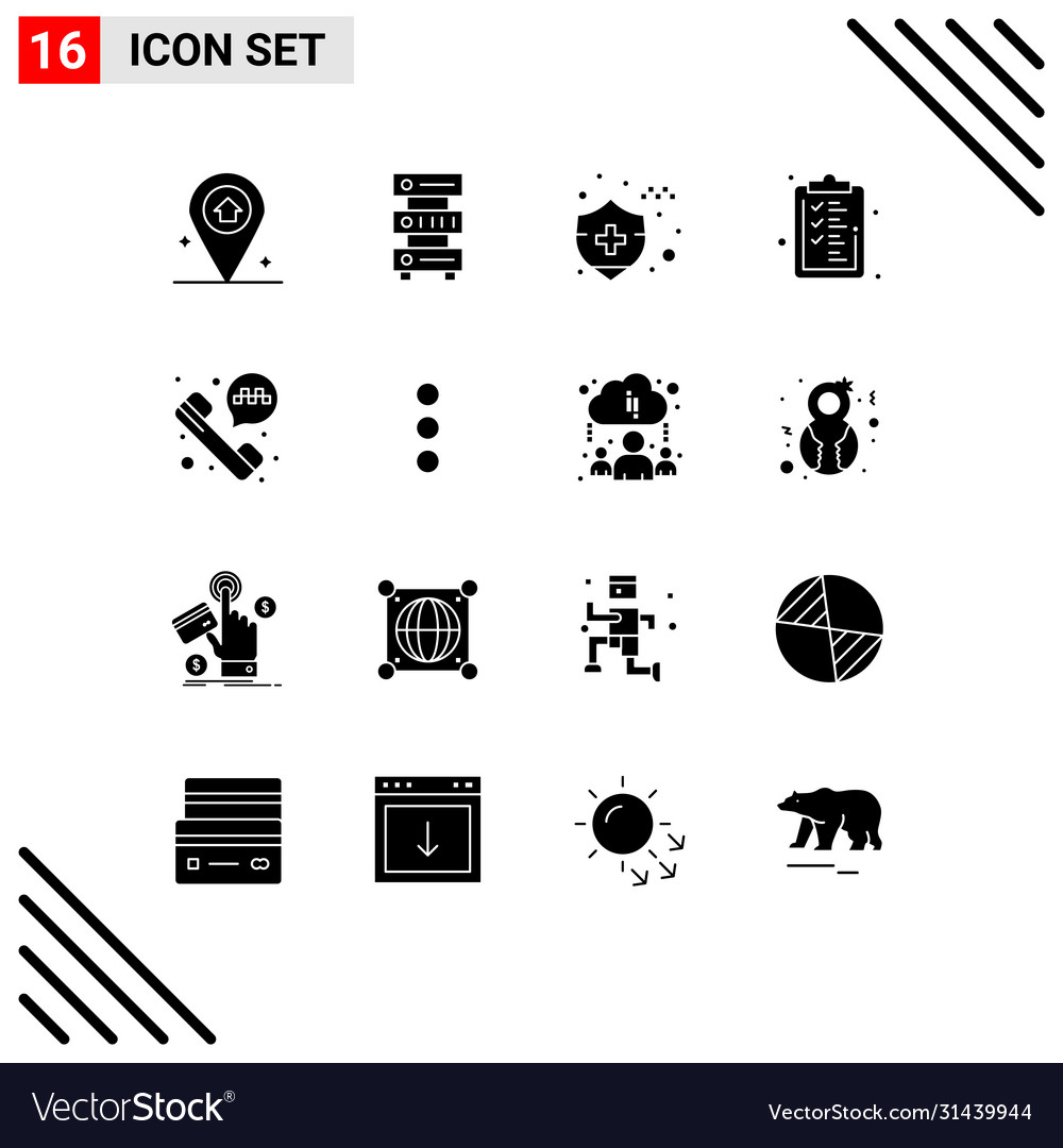 User interface pack 16 basic solid glyphs