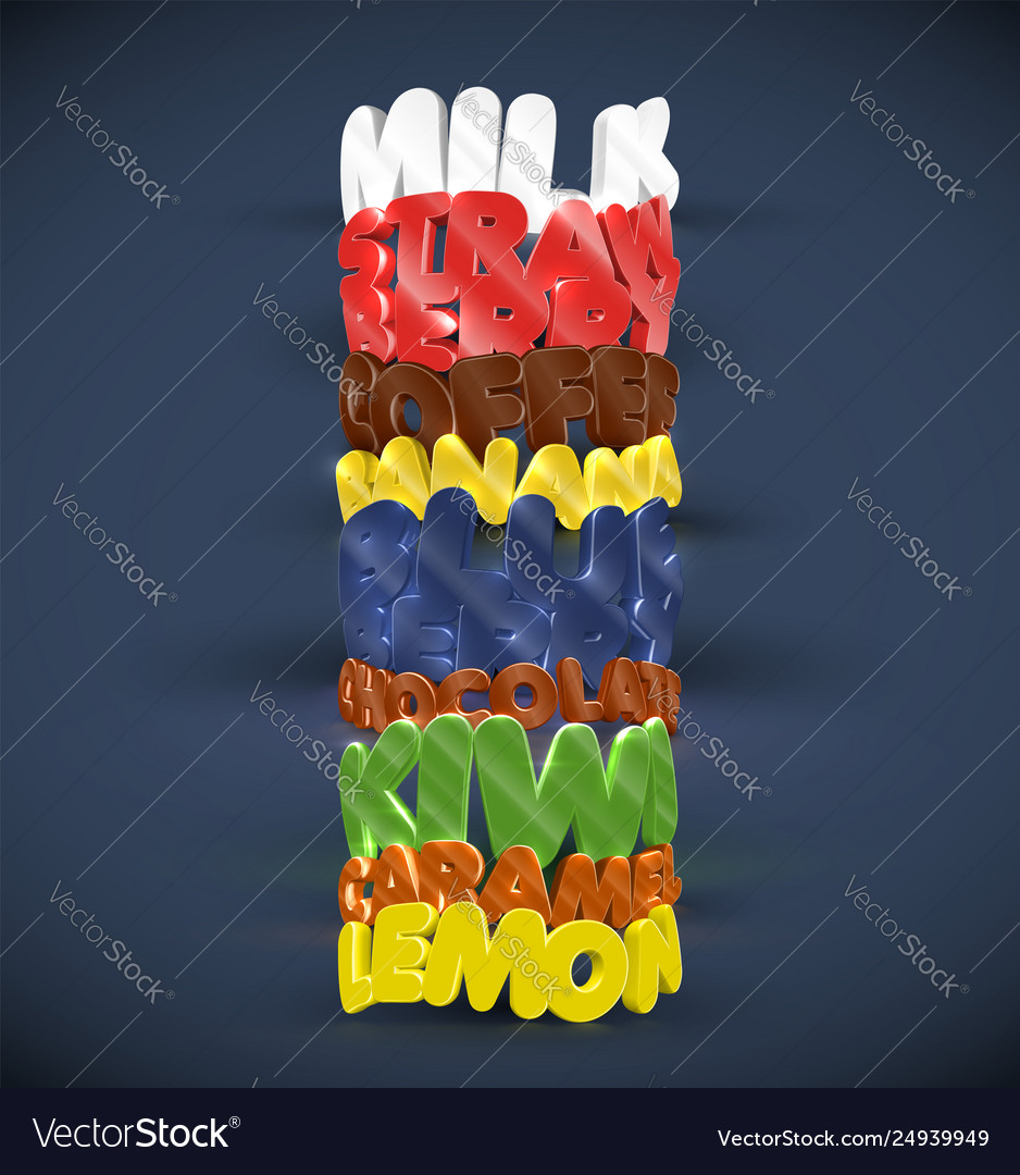 9 different flavour in 3d set