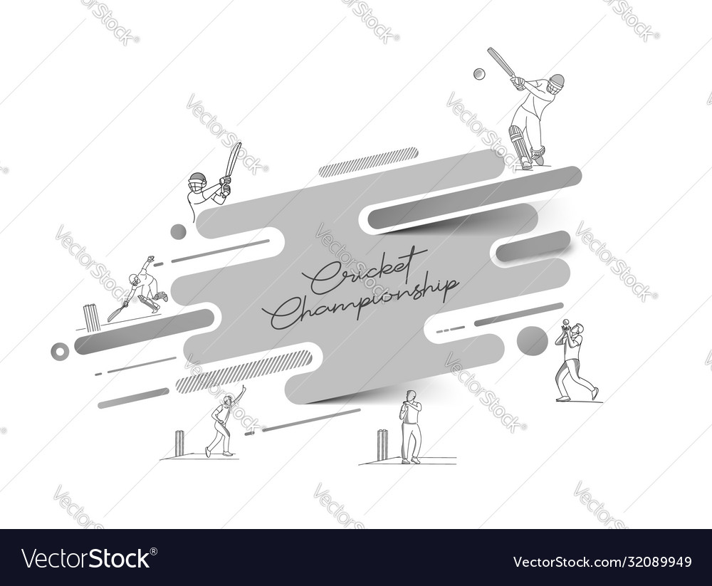 Abstract colorful pattern with batsman and bowler