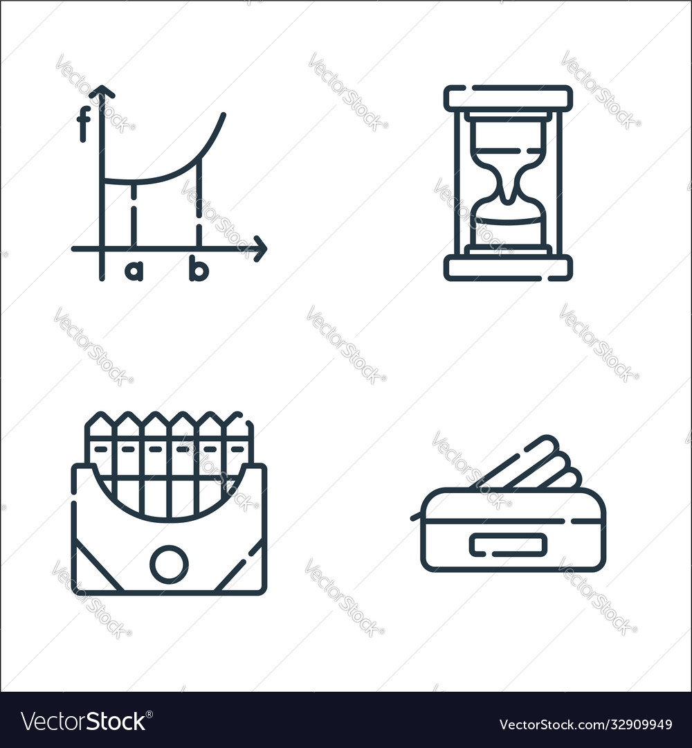 Academy line icons linear set quality vector image Academy line icons linear set quality