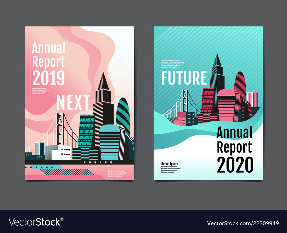 Annual report 20192020 future business Royalty Free Vector