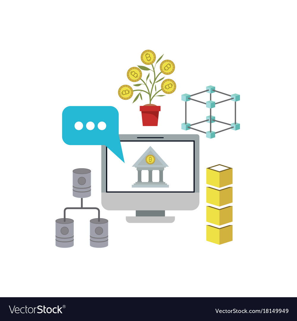 Bitcoin investment with desktop computer