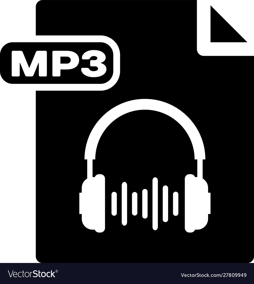 Black mp3 file document download button icon