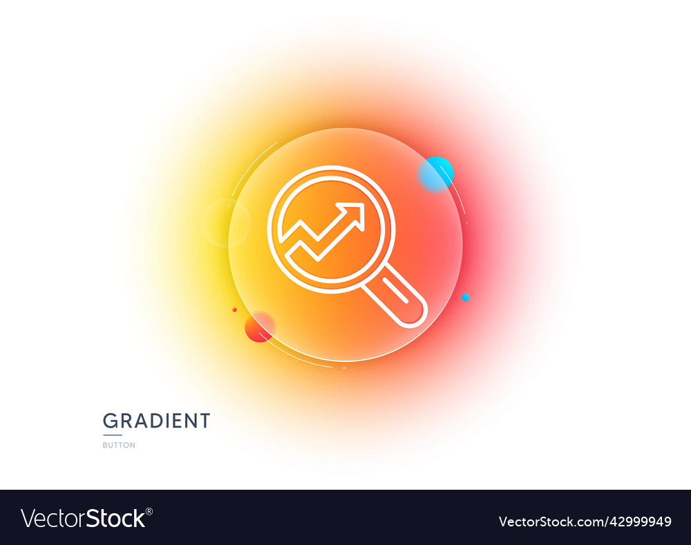 Chart line icon report graph sign in magnifier vector image Chart line icon report graph sign in magnifier