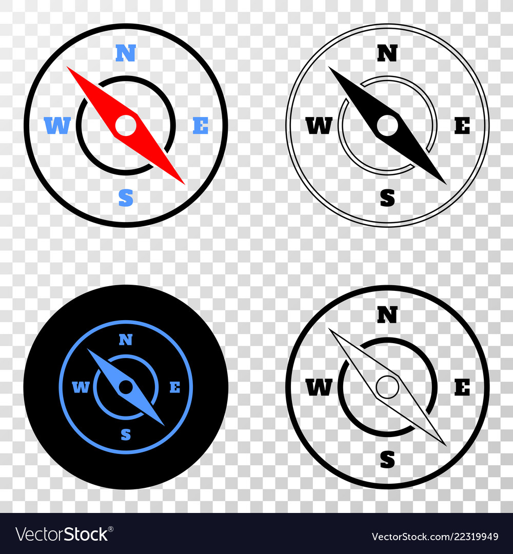 Compass eps icon with contour version