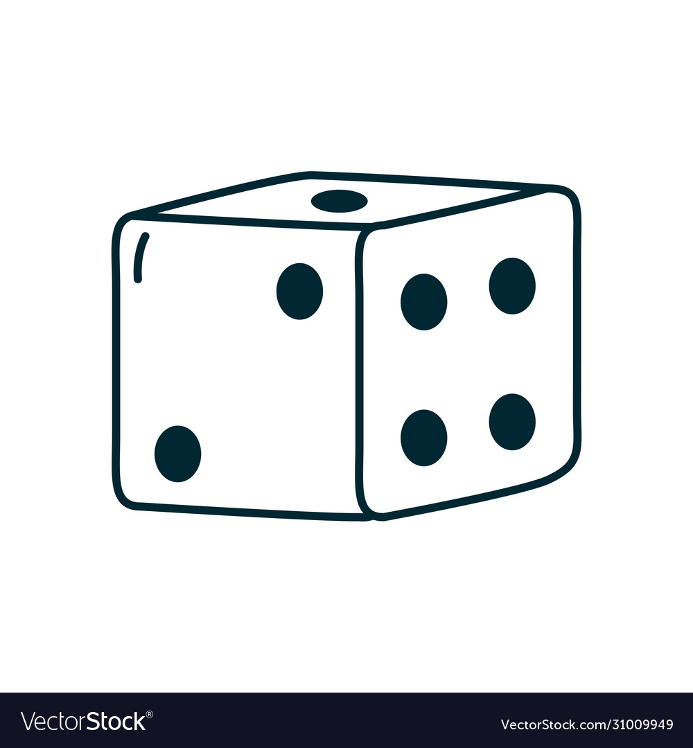 Dice icon line and fill style
