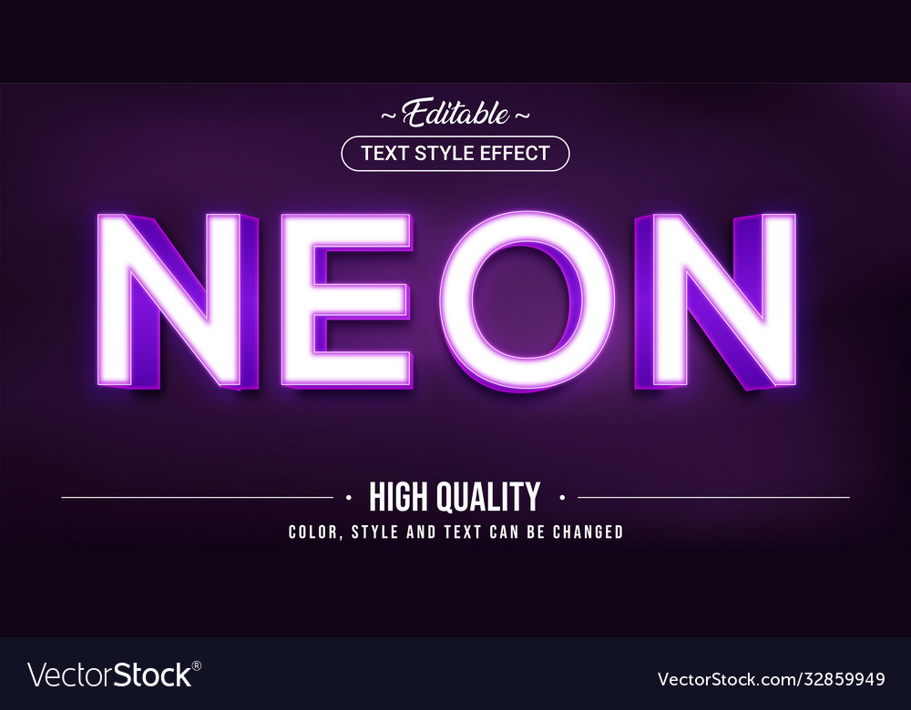 Editable text style effect - neon theme