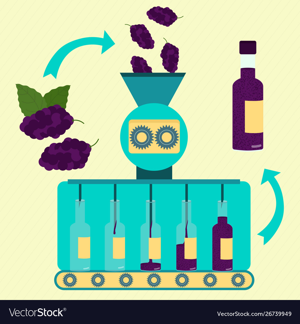 Factory blackberry sauce Royalty Free Vector Image