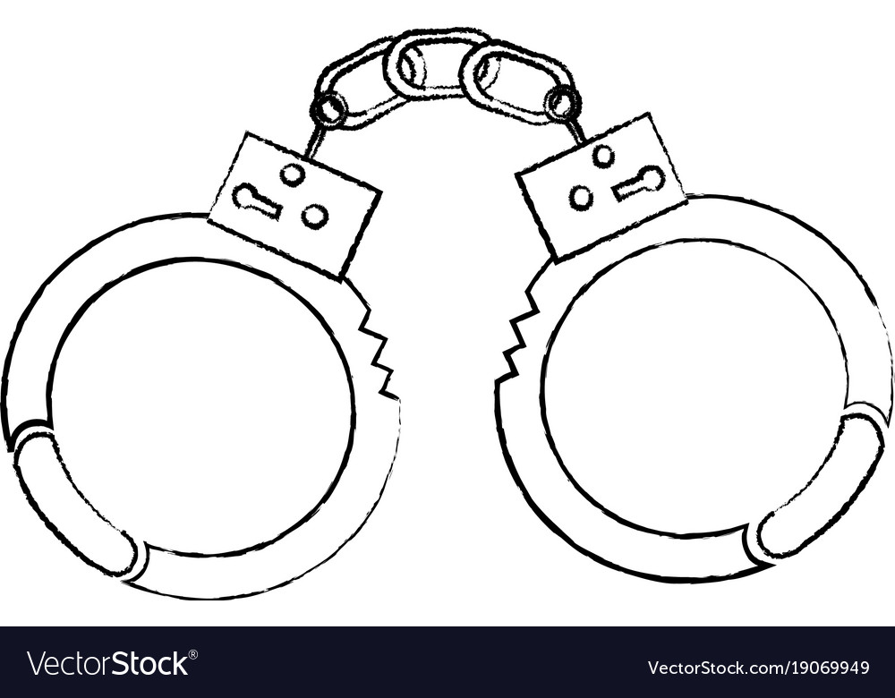 Handcuffs police tool security arrest Royalty Free Vector