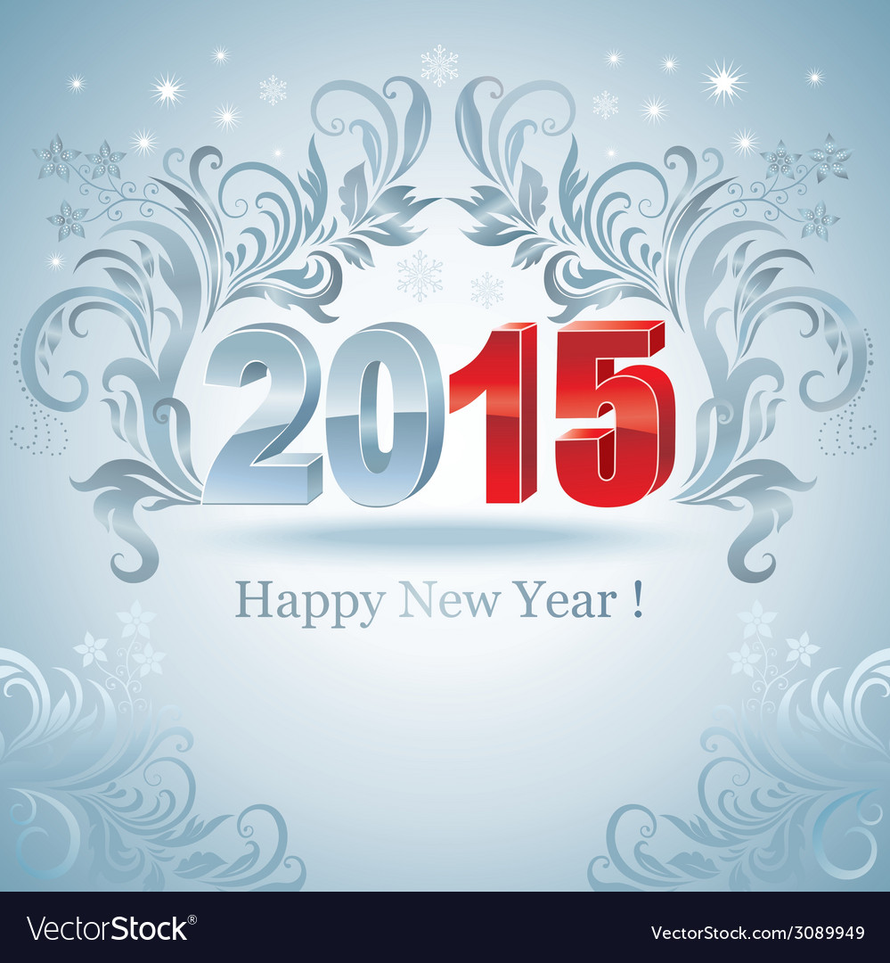 Happy new year 2015 creative greeting card design