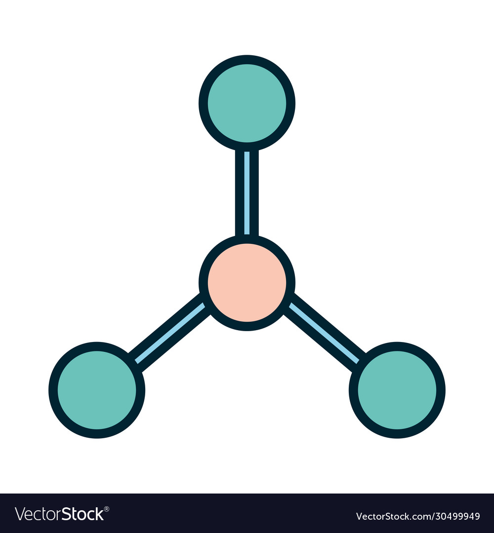Isolated atom line and fill style icon