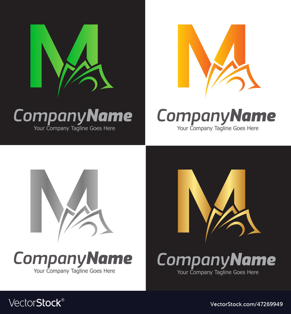 Letter m logo template Royalty Free Vector Image