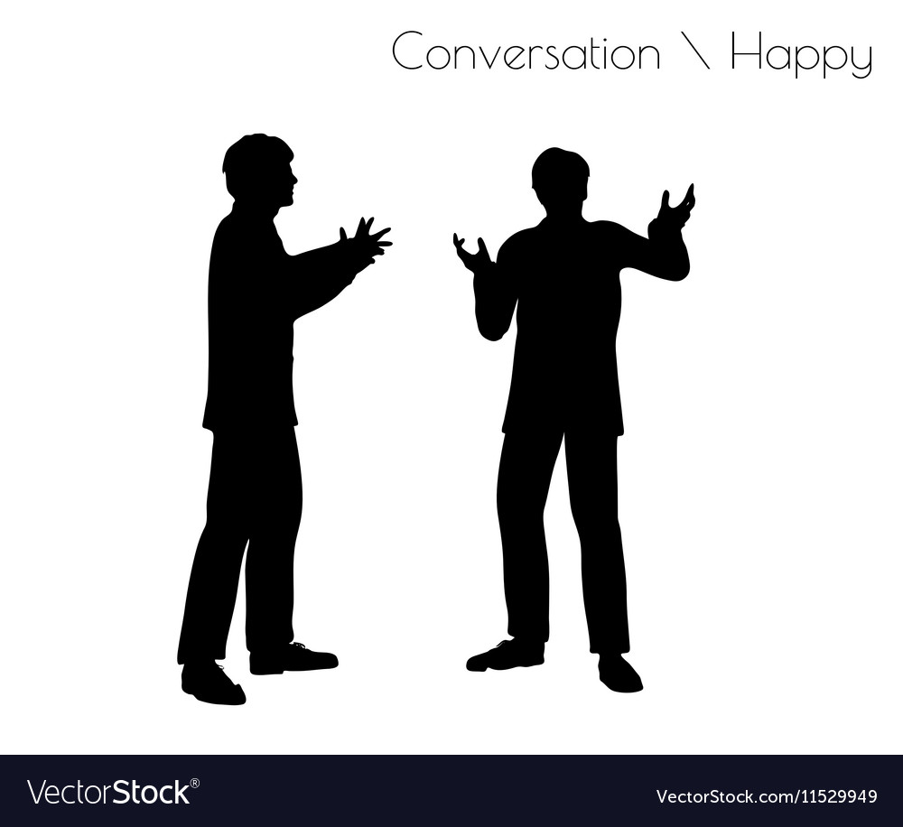 Man in conversation happy talk