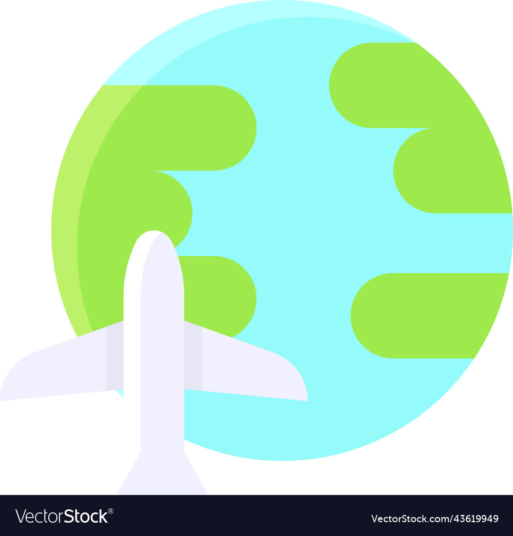 Plane and earth icon location map navigation