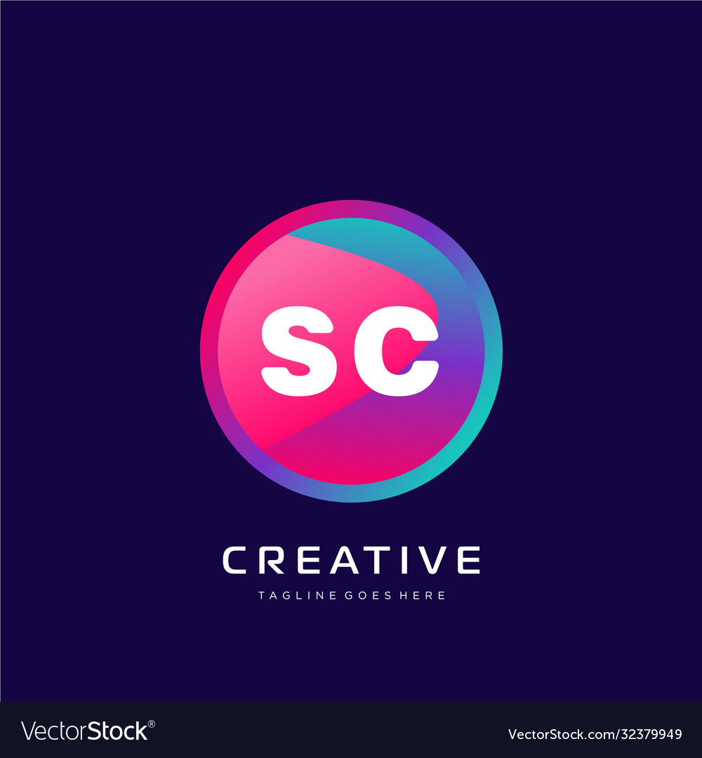Sc initial logo with colorful template