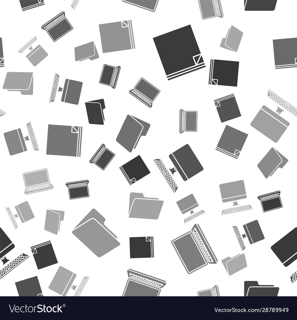 Set file document laptop computer monitor vector image Set file document laptop computer monitor