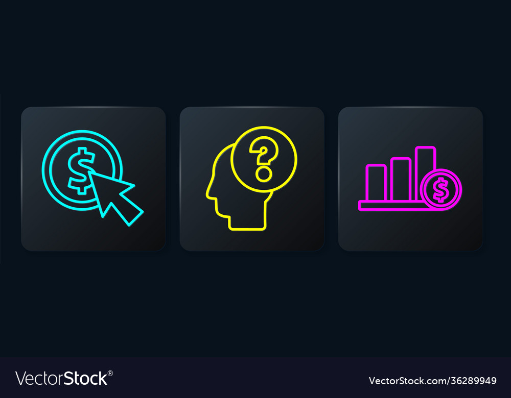 Set line cursor and coin pie chart infographic vector image Set line cursor and coin pie chart infographic
