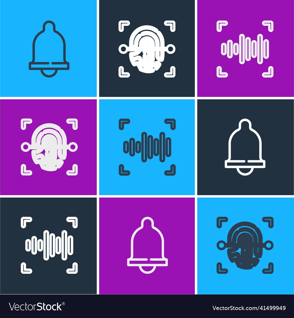 Set line motion sensor voice recognition Vector Image Set line motion sensor voice recognition