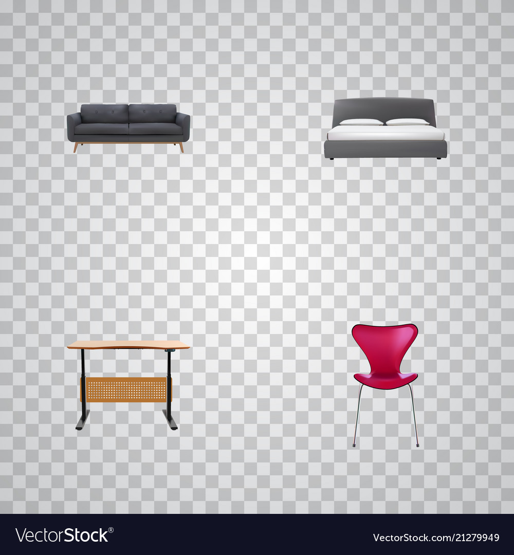 Set of design realistic symbols with seating vector image Set of design realistic symbols with seating