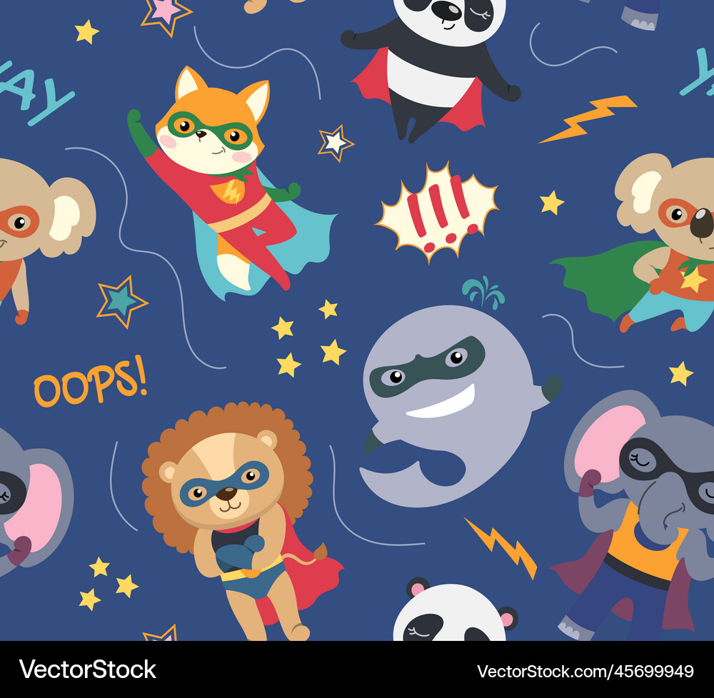 Superheroes seamless pattern Royalty Free Vector Image