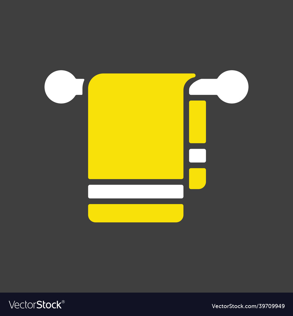 Towel in hook glyph icon on dark background