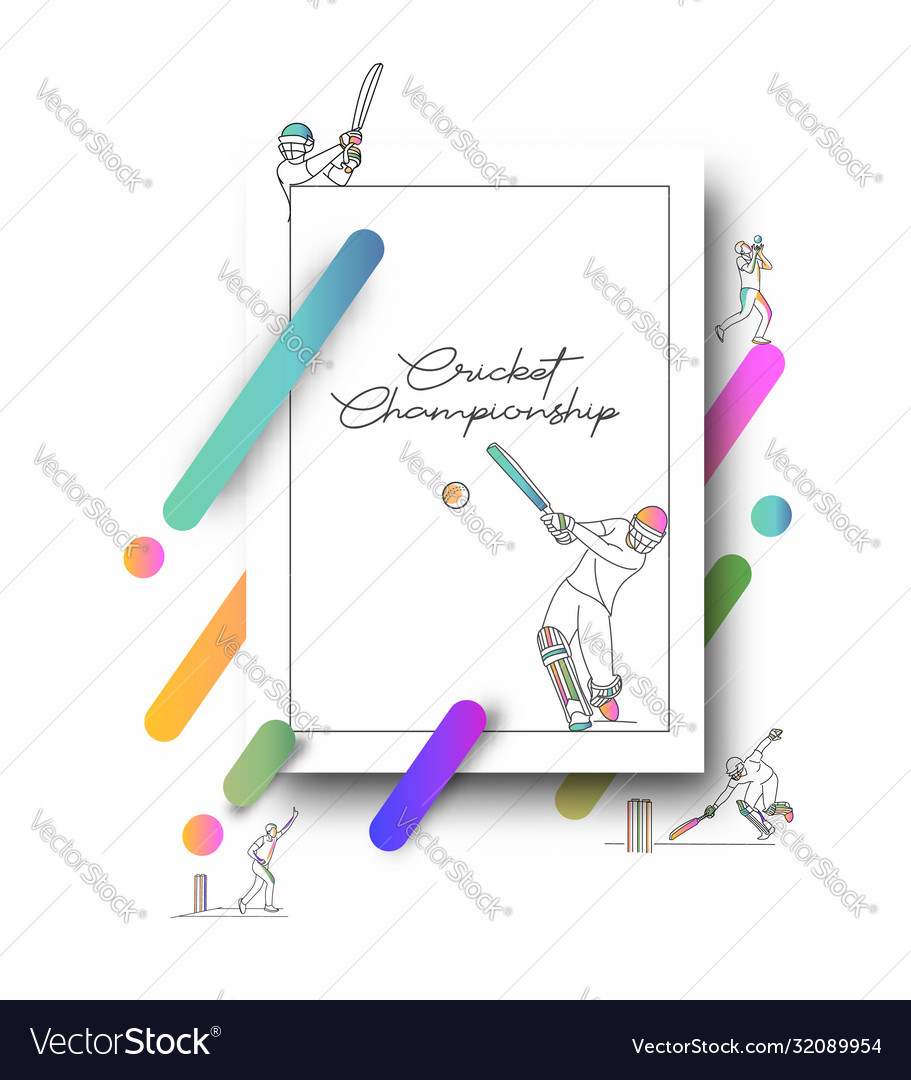 Abstract colorful pattern with batsman and bowler vector image Abstract colorful pattern with batsman and bowler