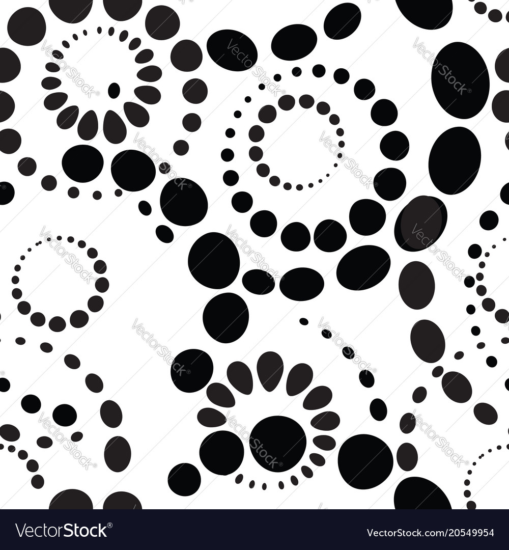 Abstract spot seamless pattern chaotic round