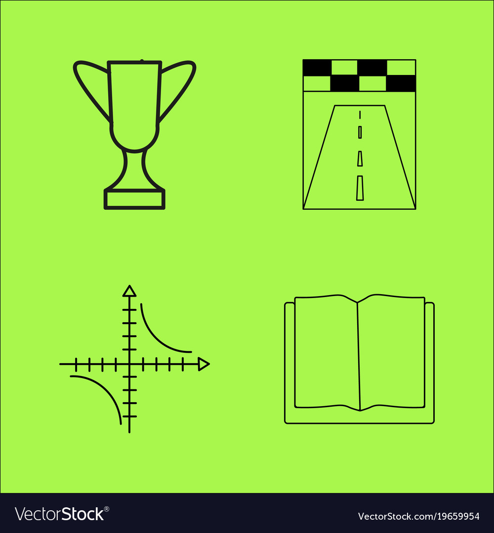 Basic content simple linear outline icon set