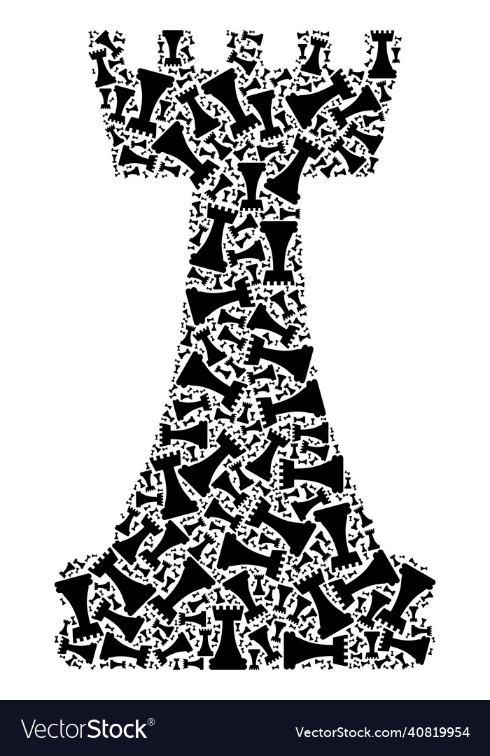 Chess queen recursive icon mosaic of self icons vector image Chess queen recursive icon mosaic of self icons