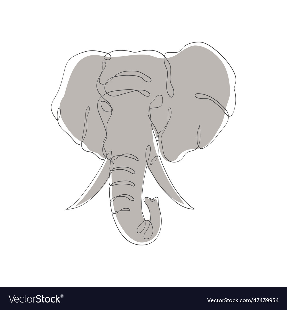 Elephant head line art icon