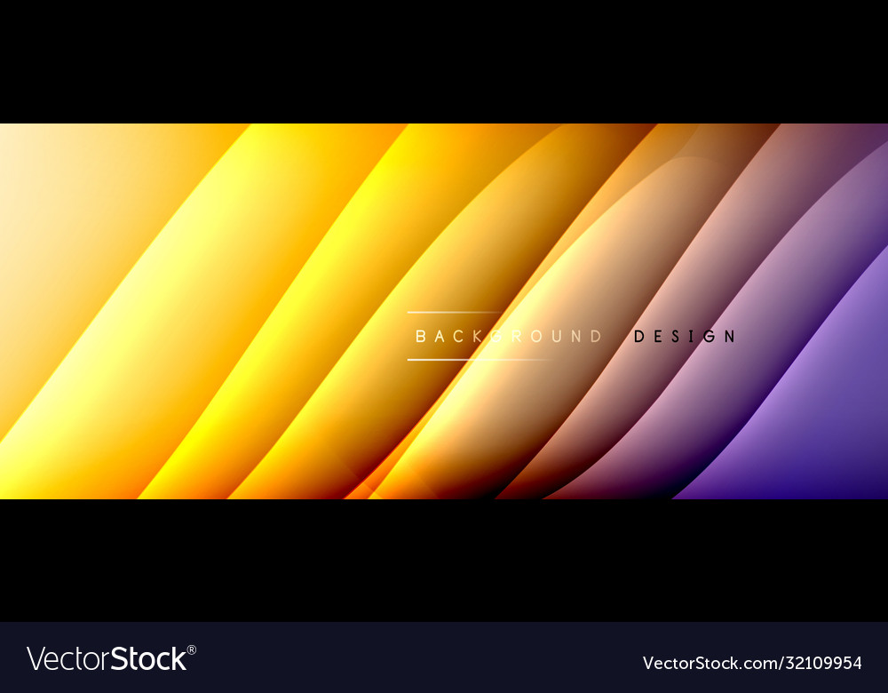 Fluid gradient waves with shadow lines and glowing