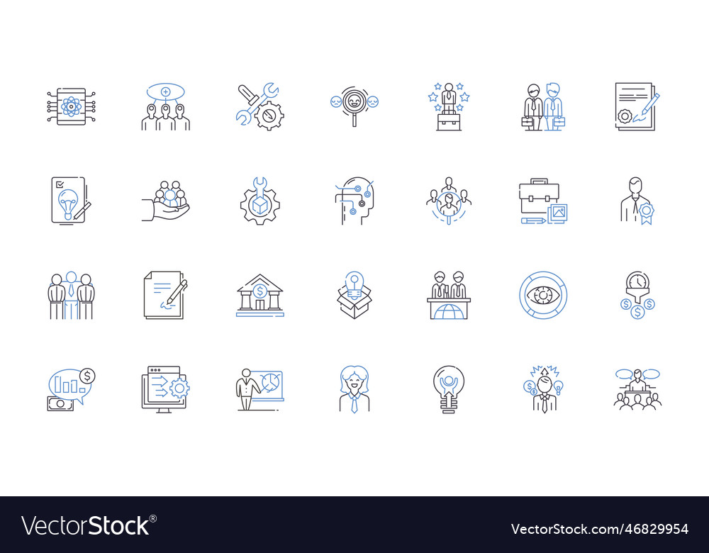 Industry analysis line icons collection