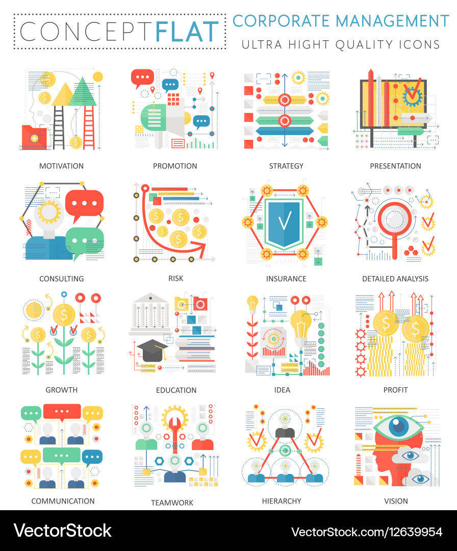 Infographics mini concept corporate managment Vector Image