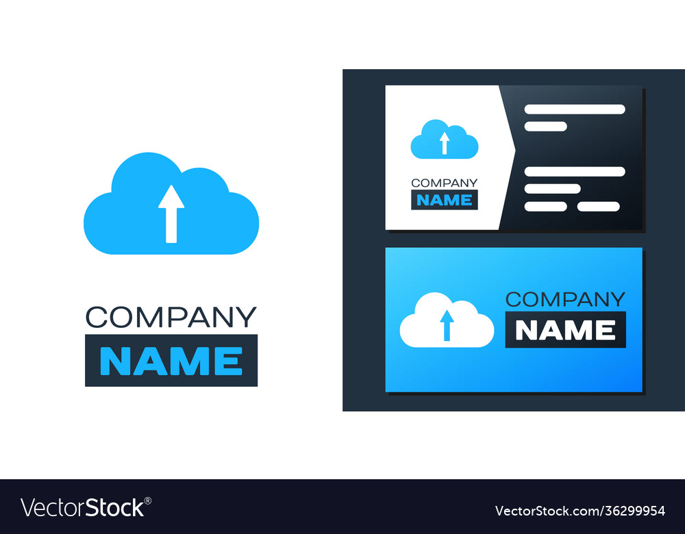 Logotype cloud upload icon isolated on white vector image Logotype cloud upload icon isolated on white